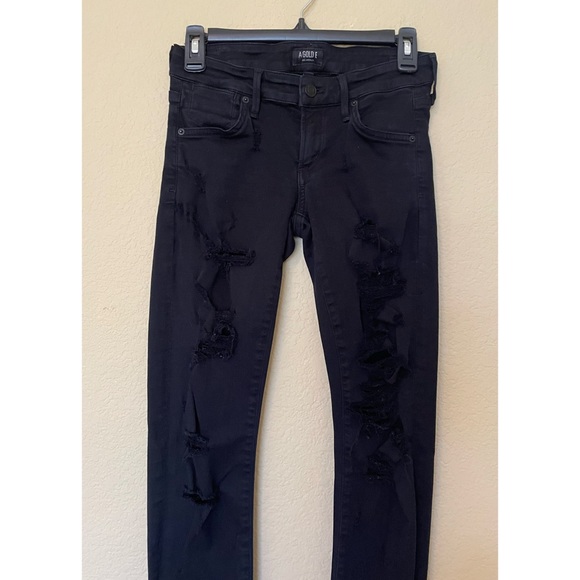 AGOLDE Chloe Distressed Jeans in black size 25 - Picture 3 of 9